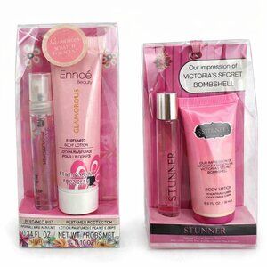 Set of 2 Mini Perfume + Body Lotion Ennce Beauty Gift Sets for Women Travel Size